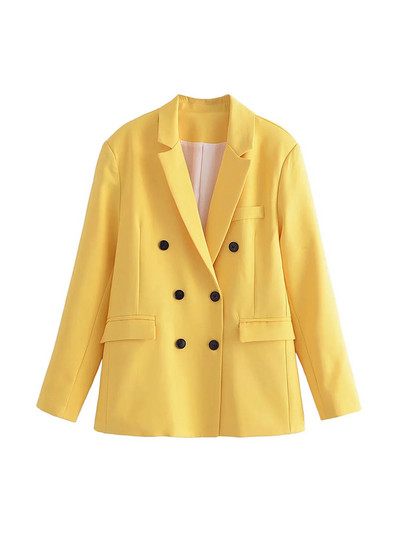 Άνοιξη 2022 Γυναικεία Παντελόνια Πράσινα Παντελόνια Κοστούμια Blazer Suits Balzer Straight Παντελόνια Γυναικεία OL Style Pink Blazer Set Solid κοστούμι