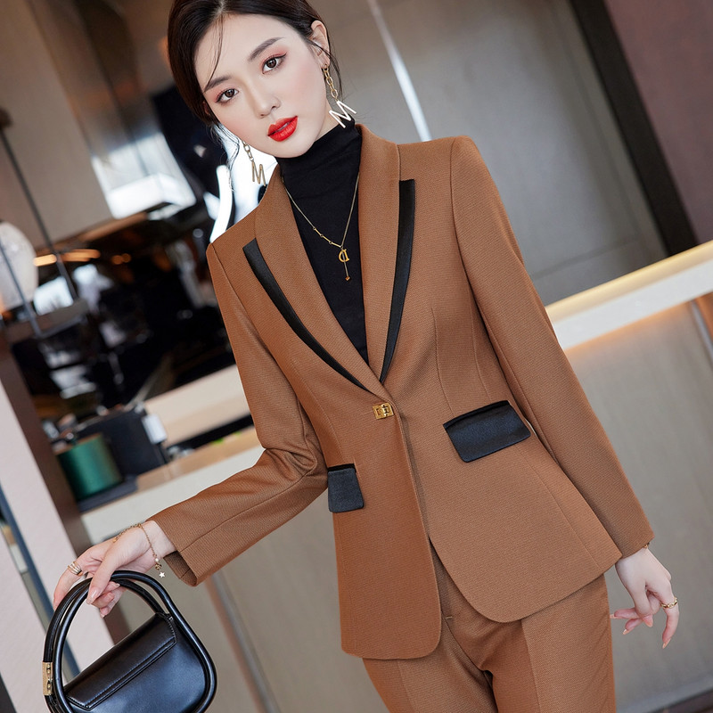 2022 Φθινόπωρο, Χειμώνας Επίσημο Γυναικείο Πράσινο Μπλέιζερ Γυναικεία επαγγελματικά κοστούμια με σετ Εργασίας Ενδύματα γραφείου Παντελόνι σε μέγεθος 5XL Μπουφάν