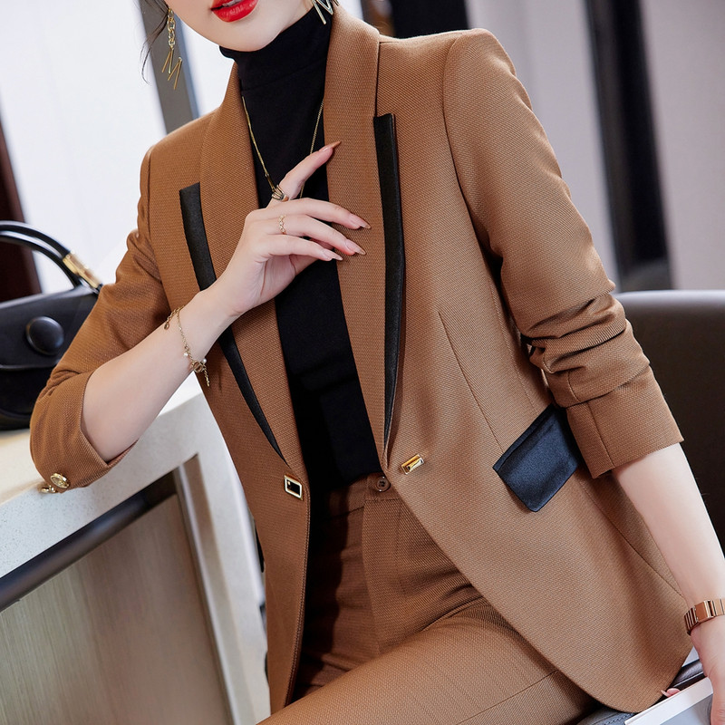 2022 Φθινόπωρο, Χειμώνας Επίσημο Γυναικείο Πράσινο Μπλέιζερ Γυναικεία επαγγελματικά κοστούμια με σετ Εργασίας Ενδύματα γραφείου Παντελόνι σε μέγεθος 5XL Μπουφάν