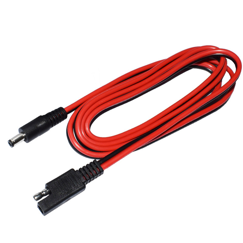 SAE spraudnis līdzstrāvas 5,5 mm x 2,1 mm vīrišķajiem kabeļiem ar SAE polaritātes reversu un 8 mm līdzstrāvas adapteri automobiļu RV saules paneļa 4,92 FT/1,5 m