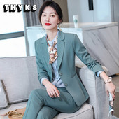 Γυναικείο Blazer κομψό παντελόνι σετ δύο τεμαχίων Επαγγελματικό προσαρμοσμένο κοστούμι Παντελόνι γραφείου Lady Kit Κομψό σακάκι επίσημα παλτό 2022