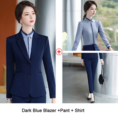 Γυναικείο Blazer κομψό παντελόνι σετ δύο τεμαχίων Επαγγελματικό προσαρμοσμένο κοστούμι Παντελόνι γραφείου Lady Kit Κομψό σακάκι επίσημα παλτό 2022