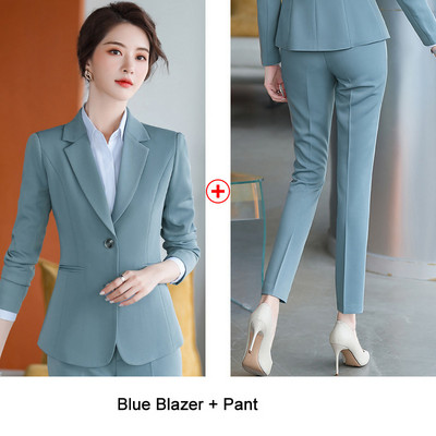 Γυναικείο Blazer κομψό παντελόνι σετ δύο τεμαχίων Επαγγελματικό προσαρμοσμένο κοστούμι Παντελόνι γραφείου Lady Kit Κομψό σακάκι επίσημα παλτό 2022