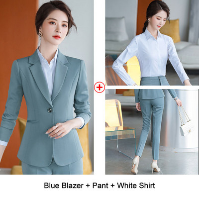 Γυναικείο Blazer κομψό παντελόνι σετ δύο τεμαχίων Επαγγελματικό προσαρμοσμένο κοστούμι Παντελόνι γραφείου Lady Kit Κομψό σακάκι επίσημα παλτό 2022