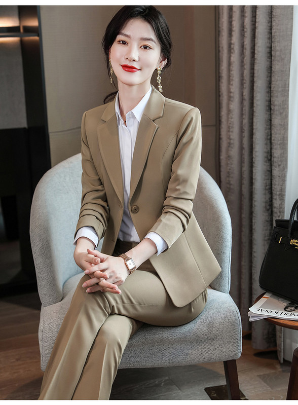 Γυναικείο Blazer κομψό παντελόνι σετ δύο τεμαχίων Επαγγελματικό προσαρμοσμένο κοστούμι Παντελόνι γραφείου Lady Kit Κομψό σακάκι επίσημα παλτό 2022