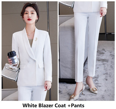 Κομψά ροζ επίσημα επαγγελματικά γυναικεία επαγγελματικά κοστούμια Άνοιξη Καλοκαίρι ομοιόμορφα στυλ Εργασίας γραφείου Κοστούμια Συνέντευξη καριέρας