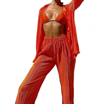 2 buc/set femei cămașă pantaloni costum culoare solidă cu mâneci lungi ocazional piele-touch pantaloni lungime întreagă cardigan cu un singur piept