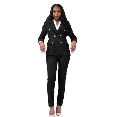 Costume pentru pantaloni pentru mama păsării, cu dungi verde vânător, set de blazer pentru sărbătorire pe stradă, pentru petrecere de seară, îmbrăcăminte de bal 2 piese