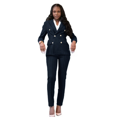 Costume pentru pantaloni pentru mama păsării, cu dungi verde vânător, set de blazer pentru sărbătorire pe stradă, pentru petrecere de seară, îmbrăcăminte de bal 2 piese