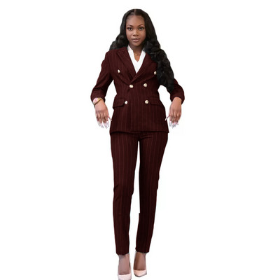 Costume pentru pantaloni pentru mama păsării, cu dungi verde vânător, set de blazer pentru sărbătorire pe stradă, pentru petrecere de seară, îmbrăcăminte de bal 2 piese