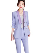 Μόδα Γυναικεία Ροζ Μωβ Επίσημο Παντελόνι Σετ 2 τεμαχίων Blazer Γυναικείο μπουφάν και παντελόνι για Γυναικεία χειμερινά ρούχα εργασίας