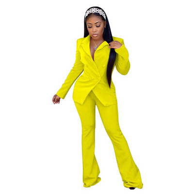 VANHAO, toamnă, culoare solidă, set de două piese pentru femei, îmbrăcăminte la modă pentru birou, costum pentru femei, ocazional, costume de afaceri pentru femei, vânzare cu ridicata, dropshipping