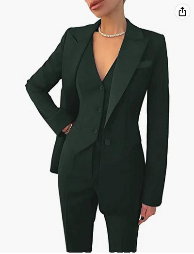 Naiste äriülikonna komplekt, 3-osaline sälklapiga üherealine vest kontoritööks naiste ülikonnad (bleiser+vest+püksid)