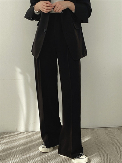 Syiwidii Blazer Femei 2023 Nou Solid cu mânecă lungă crestat modă coreeană Button Up Costume lungi Office Damă Elegant Casual Blazer