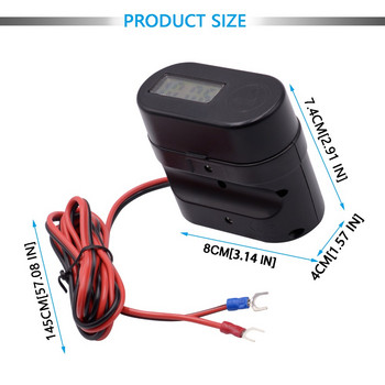 Υποδοχή αναπτήρα μοτοσικλέτας Διπλή USB γρήγορης φόρτισης βολτόμετρο ψηφιακός διακόπτης ρολογιού Αδιάβροχη ένδειξη ώρας