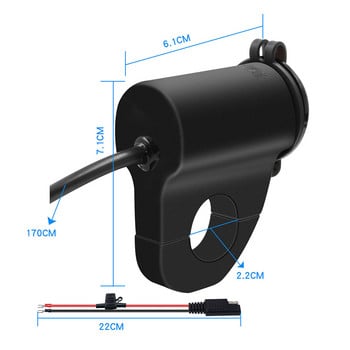 С превключвател Мотоциклетно USB зарядно устройство Водоустойчиво бързо зарядно устройство за кола Адаптер за мобилен телефон 2.4A Цифров дисплей