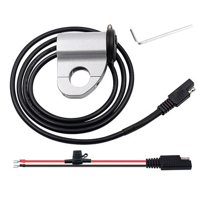 Cu comutator Încărcător USB pentru motociclete Încărcător rapid pentru mașină, Adaptor pentru telefon mobil, afișaj digital de 2,4 A