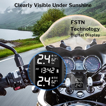 Deelife Motorbike TPMS Σύστημα παρακολούθησης πίεσης ελαστικών μοτοσυκλέτας για Moto Motor Bike Scooter 2 Wheels Tire Sensor Solar TMPS