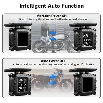 Deelife Motorbike TPMS Система за наблюдение на налягането в мотоциклетните гуми за Moto Motor Bike Scooter 2 Wheels Tire Sensor Solar TMPS