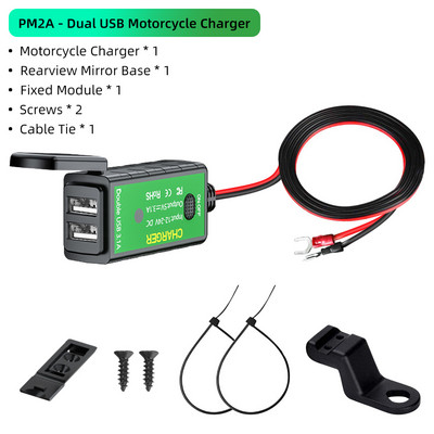 Deelife 12V USB punjač za motocikle Vodootporna utičnica Voltmetar Adapter za brzo punjenje na USB Type-C Dodaci za motocikle