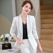 Oversize 5XL Επίσημες Γυναικείες Επιχειρηματίες Εργασίας Φορούν Μπλέιζερ Κοστούμια Παντελόνια Κοστούμια με παντελόνια και μπουφάν Παλτό Επαγγελματικά γυναικεία σακάκια