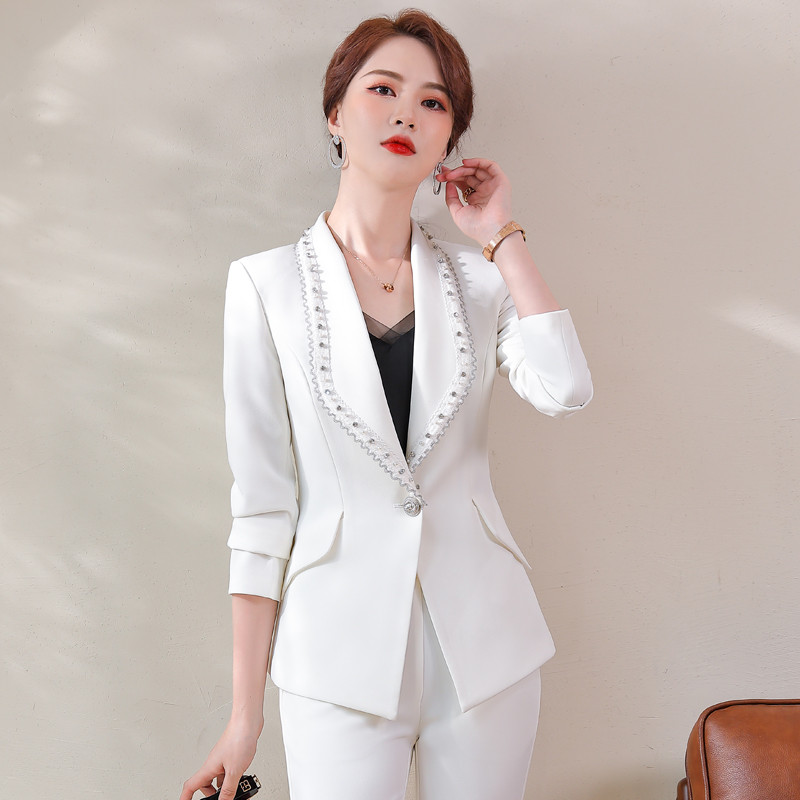 Oversize 5XL Επίσημες Γυναικείες Επιχειρηματίες Εργασίας Φορούν Μπλέιζερ Κοστούμια Παντελόνια Κοστούμια με παντελόνια και μπουφάν Παλτό Επαγγελματικά γυναικεία σακάκια