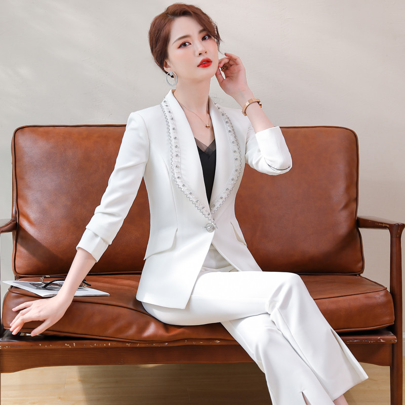 Oversize 5XL Επίσημες Γυναικείες Επιχειρηματίες Εργασίας Φορούν Μπλέιζερ Κοστούμια Παντελόνια Κοστούμια με παντελόνια και μπουφάν Παλτό Επαγγελματικά γυναικεία σακάκια