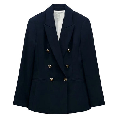 ZA ülikond + püksid 2021 suvine uus naiste metsik kaherealine vabaaja bleiser + nööbiga kõrge vöökohaga püksid professionaalsed rõivad