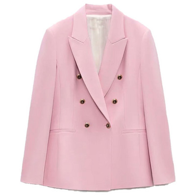 ZA ülikond + püksid 2021 suvine uus naiste metsik kaherealine vabaaja bleiser + nööbiga kõrge vöökohaga püksid professionaalsed rõivad