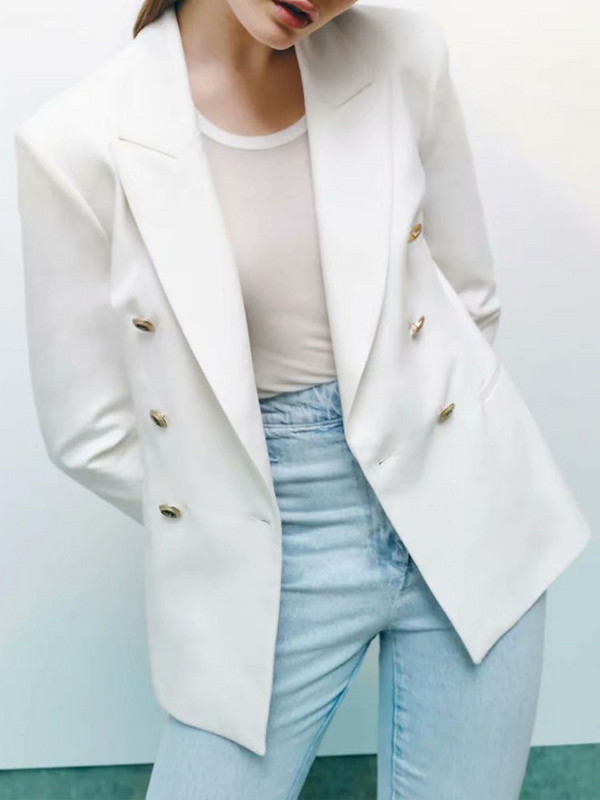 ZA ülikond + püksid 2021 suvine uus naiste metsik kaherealine vabaaja bleiser + nööbiga kõrge vöökohaga püksid professionaalsed rõivad