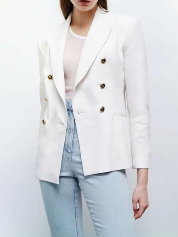 ZA ülikond + püksid 2021 suvine uus naiste metsik kaherealine vabaaja bleiser + nööbiga kõrge vöökohaga püksid professionaalsed rõivad