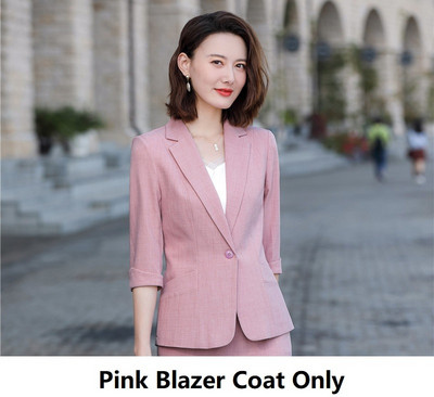 Pavasara vasaras oficiāli biznesa uzvalki ar biksēm un jakām Mētelis ar puspiedurknēm Pavasara vasaras biroja sieviešu profesionālo bleizeru komplekts