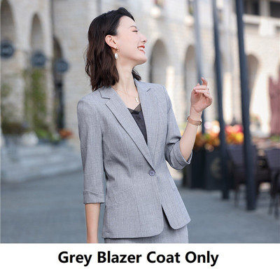 Pavasara vasaras oficiāli biznesa uzvalki ar biksēm un jakām Mētelis ar puspiedurknēm Pavasara vasaras biroja sieviešu profesionālo bleizeru komplekts