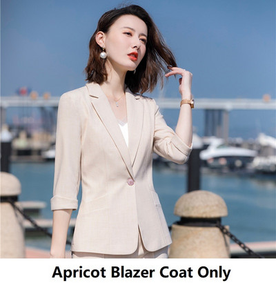 Pavasara vasaras oficiāli biznesa uzvalki ar biksēm un jakām Mētelis ar puspiedurknēm Pavasara vasaras biroja sieviešu profesionālo bleizeru komplekts