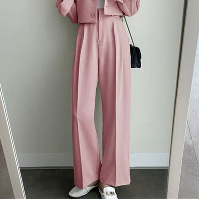 Jauns pavasara un rudens ikdienas britu stila uzvalks Sieviešu modes bikses uzvalks