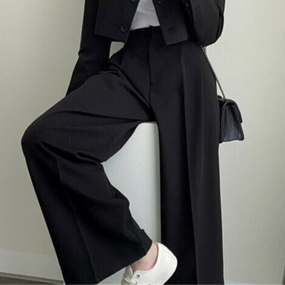 Jauns pavasara un rudens ikdienas britu stila uzvalks Sieviešu modes bikses uzvalks