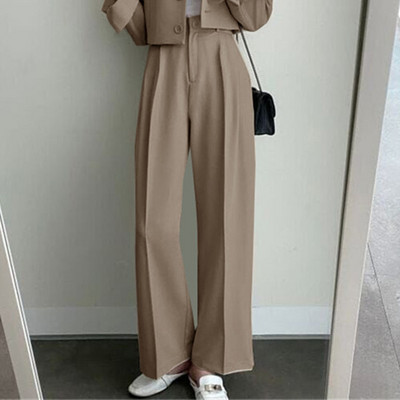 Jauns pavasara un rudens ikdienas britu stila uzvalks Sieviešu modes bikses uzvalks