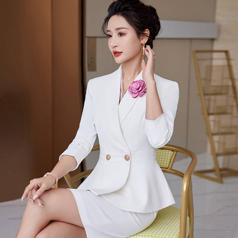 2022 Φθινόπωρο Χειμώνας Επίσημο Γυναικείο Πράσινο Μπλέιζερ Γυναικεία επαγγελματικά κοστούμια με σετ Εργασίας Φόρεμα γραφείου Παντελόνι σε μέγεθος 4XL μπουφάν