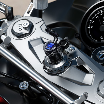 Διπλή υποδοχή QC3.0 Quick Charge DIN Προσαρμογέας τροφοδοσίας USB για BMW R1200GS R1200RT Triumph Tiger Ducati Hella Φορτιστής μοτοσυκλέτας