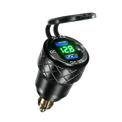 Divkāršs QC3.0 ātrās uzlādes DIN ligzdas USB strāvas adapteris BMW R1200GS R1200RT Triumph Tiger Ducati Hella motociklu lādētājam