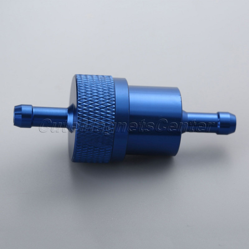 mtsooning Universal Inline Φίλτρο λαδιού μοτοσυκλέτας 1/4" 6mm CNC κράμα αλουμινίου Μαύρο/Κόκκινο/Χρυσό/Μπλε