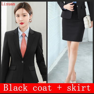 2022 Toamna Iarna Formal Doamnelor Blazer Gri Femei Costume de afaceri cu seturi Îmbrăcăminte de lucru Uniforma de birou Dimensiunea 5XL Pantaloni Jachetă