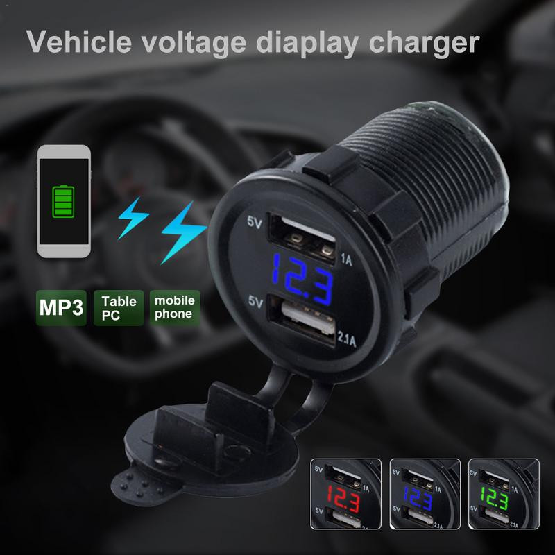12V 24V Električna vozila Dvostruka USB utičnica za punjač Utičnica Digitalni zaslon Napon Utičnica za upaljač za cigarete Dodaci
