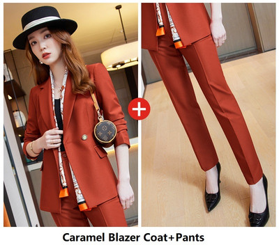 Costume de afaceri formale pentru femei cu pantaloni și jachete Stiluri de uniforme pentru damă profesionale Set de pantaloni pentru damă Blazere
