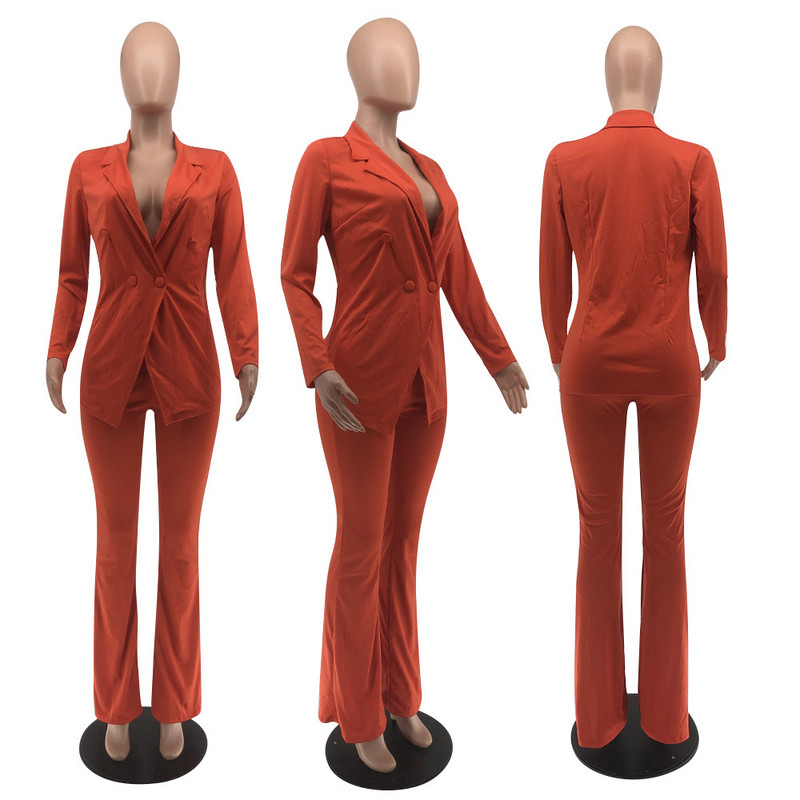 Rozā sieviešu uzvalks žakete un bikses sarkani komplekti sieviešu biroja apģērbs V apkakle ar garām piedurknēm zils komplekts sievietei 2 daļīgs komplekts, melns bikškostīms