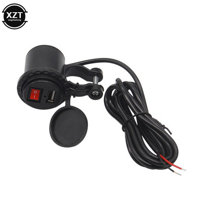 12V/24V USB motorkerékpár vízálló kapcsoló motorkerékpár aljzat motoros telefon töltő szivargyújtó adapter