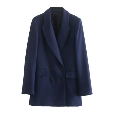 ΓΥΝΑΙΚΕΙΑ TRAF 2022 Winter Inner Trimmed Διπλό σακάκι κοστούμι Temperament Retro Office Γυναικείο Κομψό Σετ μπλέιζερ δύο τεμαχίων