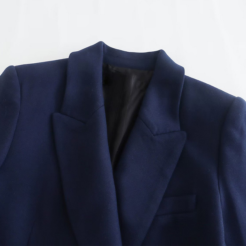 ΓΥΝΑΙΚΕΙΑ TRAF 2022 Winter Inner Trimmed Διπλό σακάκι κοστούμι Temperament Retro Office Γυναικείο Κομψό Σετ μπλέιζερ δύο τεμαχίων