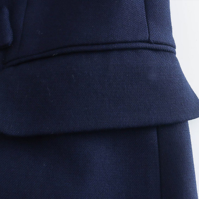 ΓΥΝΑΙΚΕΙΑ TRAF 2022 Winter Inner Trimmed Διπλό σακάκι κοστούμι Temperament Retro Office Γυναικείο Κομψό Σετ μπλέιζερ δύο τεμαχίων