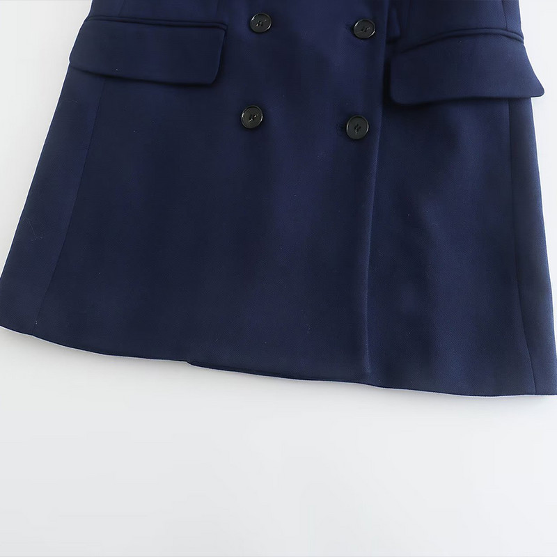 ΓΥΝΑΙΚΕΙΑ TRAF 2022 Winter Inner Trimmed Διπλό σακάκι κοστούμι Temperament Retro Office Γυναικείο Κομψό Σετ μπλέιζερ δύο τεμαχίων